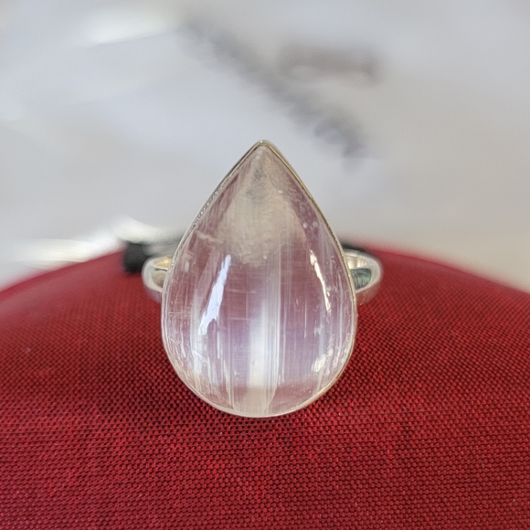 Hand Crafted Jewelry - Artisan Made Selenite Ring - Size 10